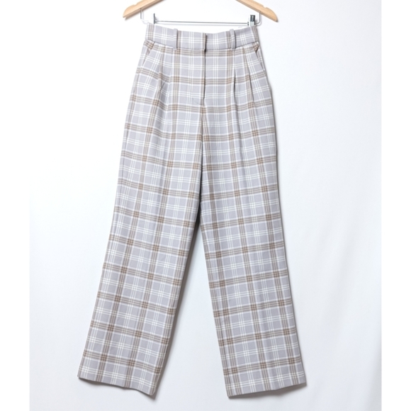 ARITZIA WILFRED Effortless Pants Plaid Purple 0 - Picture 8 of 16